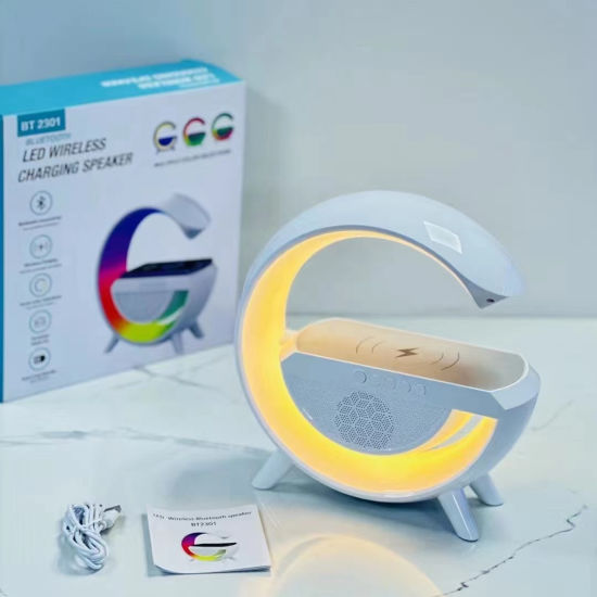 BT2301 LED Wireless Charger Speaker | In-Ear, SD Card Compatible, 32kHz Sampling - Bazaar Bay