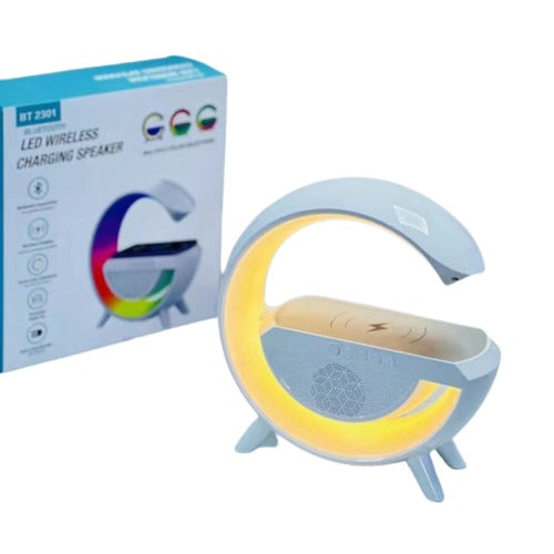 BT2301 LED Wireless Charger Speaker | In-Ear, SD Card Compatible, 32kHz Sampling - Bazaar Bay