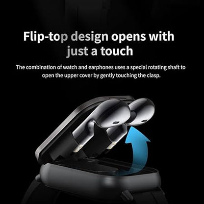 Smartwatch with Wireless Earbuds, Fitness & Health Tracker