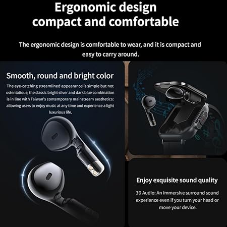 Smartwatch with Wireless Earbuds, Fitness & Health Tracker