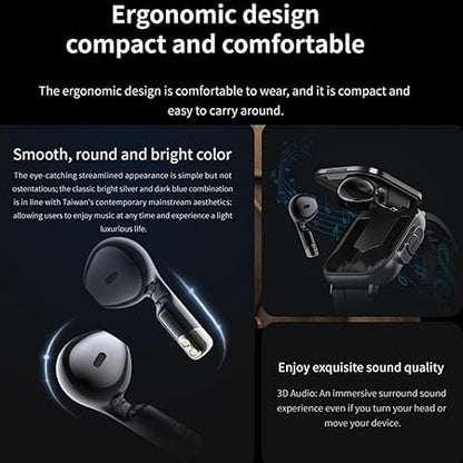 Smartwatch with Wireless Earbuds, Fitness & Health Tracker