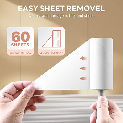 Lint Roller Remover Kit - 360 Sheets, Reusable with 6 Rollers & 2 Handles