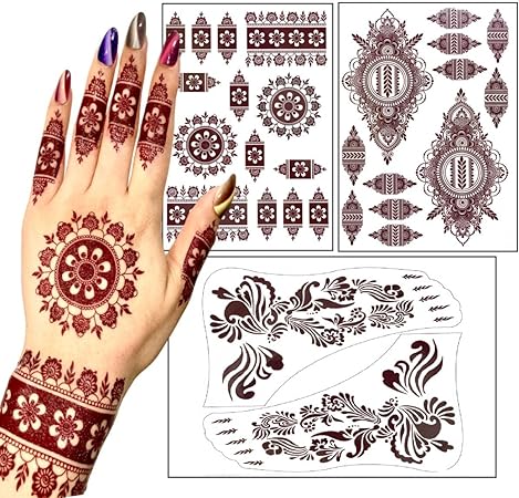 SMK Arabic Mehndi Stickers, Waterproof Temporary Tattoos"
