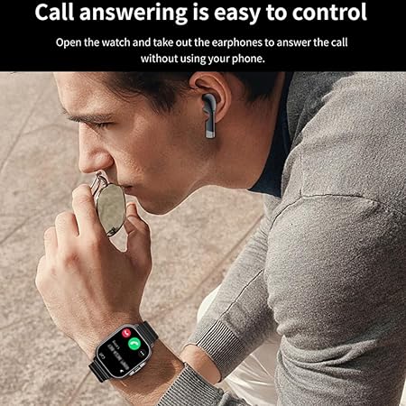 Smartwatch with Wireless Earbuds, Fitness & Health Tracker