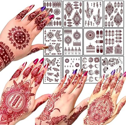 SMK Arabic Mehndi Stickers, Waterproof Temporary Tattoos"