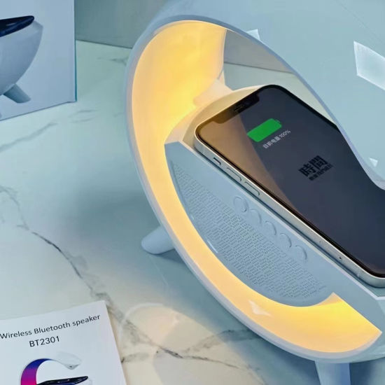 BT2301 LED Wireless Charger Speaker | In-Ear, SD Card Compatible, 32kHz Sampling - Bazaar Bay